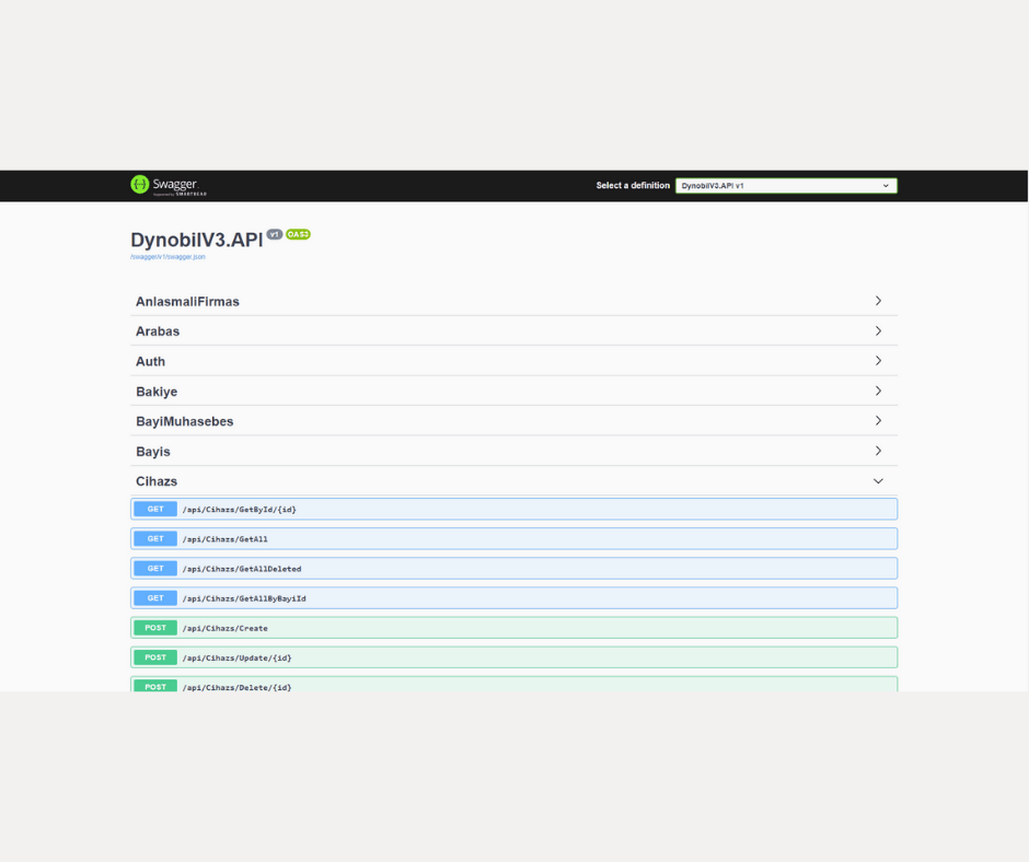 Dynobil V3 Restful Api